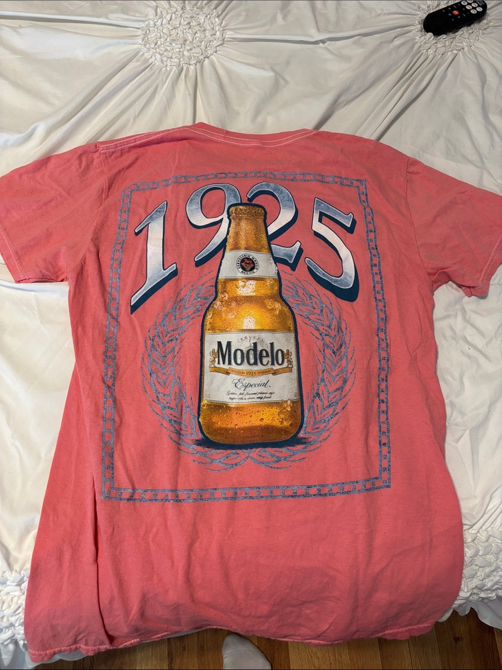 ModelCo Coral Graphic Tee with Bottle Logo
